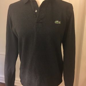 Lacoste  Grey Long sleeve polo Size 3